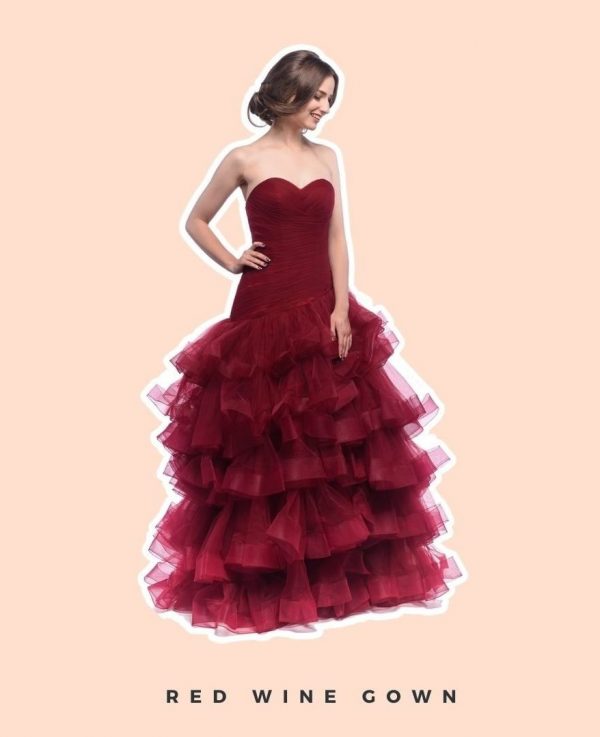 sewa kebaya jakarta - red wine gown